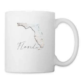 Real Volleyball en Floride Carte de l’État FL - Mug blanc - blanc - Droite