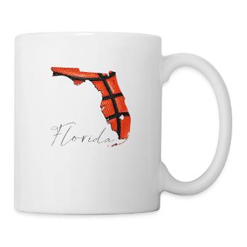 Real Basketball en Floride Carte de l’État FL - Mug blanc - blanc - Droite