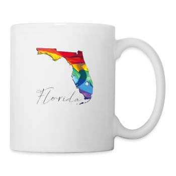 Drapeau LGBTQ sur la carte de l’État de Floride FL - Mug blanc - blanc - Droite