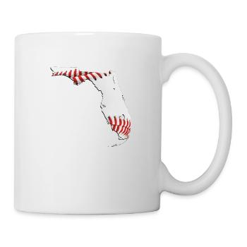 Echter Baseball in der Florida State Landkarte - Tasse - Weiß - Rechts
