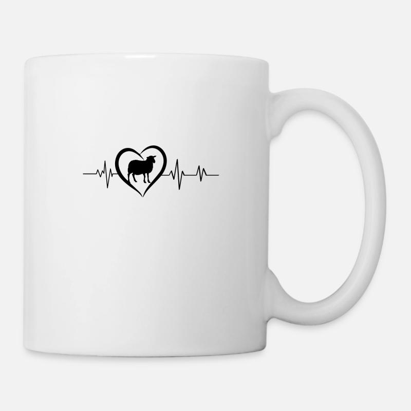 Herzschlag Schaf - Tasse - Weiß