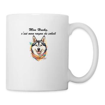 Husky rayon de soleil - Mug blanc - blanc - Droite