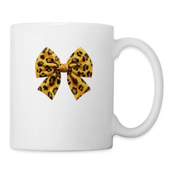 Schickes T-Shirt mit Leopardenschleife - Tasse - Weiß - Rechts