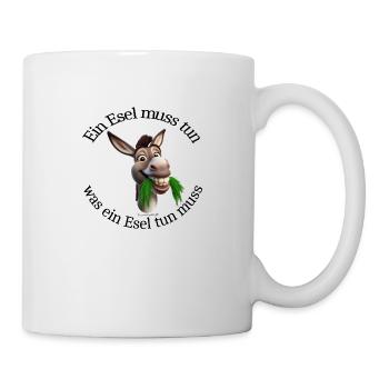 Nimmersatt Esel - Tasse - Weiß - Rechts