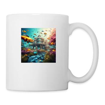 Poisson dans un monde fantastique - Mug blanc - blanc - Droite