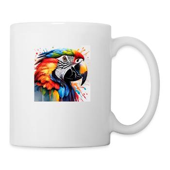 Papagei farbig - Tasse - Weiß - Rechts