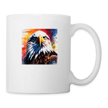 Adler farbig - Tasse - Weiß - Rechts
