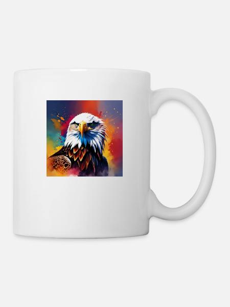 Adler farbig - Tasse - Weiß