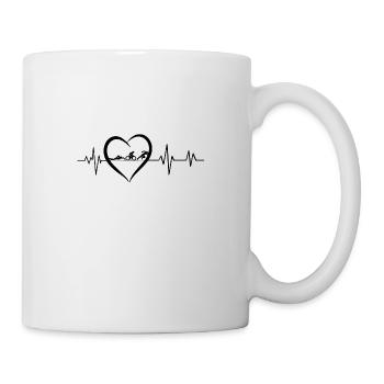 Triathlon-Herzschlag - Tasse - Weiß - Rechts