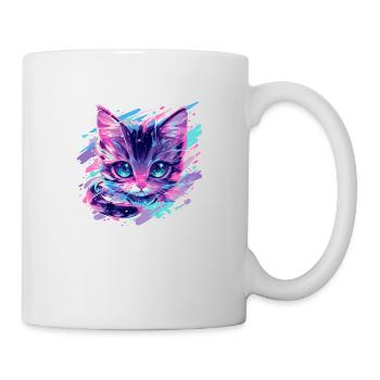Kosmische Katze - Tasse - Weiß - Rechts