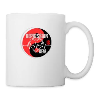 Design "Depression is real" red black - Mug - white - Right