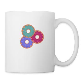 3 colorful donuts - Mug - white - Right
