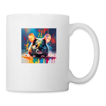 Maus farbig - Tasse - Weiß - Rechts