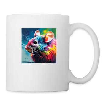 Maus Farbig - Tasse - Weiß - Rechts