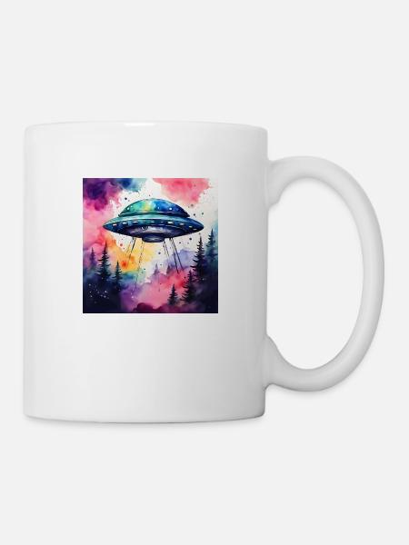 UFO farbig - Tasse - Weiß