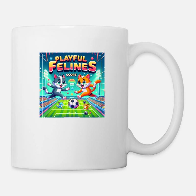 Soccer Cats 001 - Tasse - Weiß
