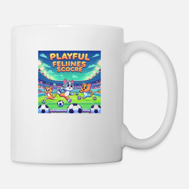 Soccer Cats 004 - Tasse - Weiß