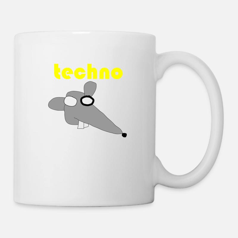 techno maus - Tasse - Weiß