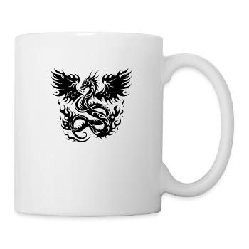 Fantasy Dragon Anime Drachenkopf Mythisch Reptil Magie - Tasse - Weiß - Rechts