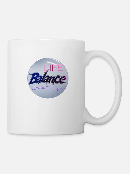 Lebensbalance - Tasse - Weiß