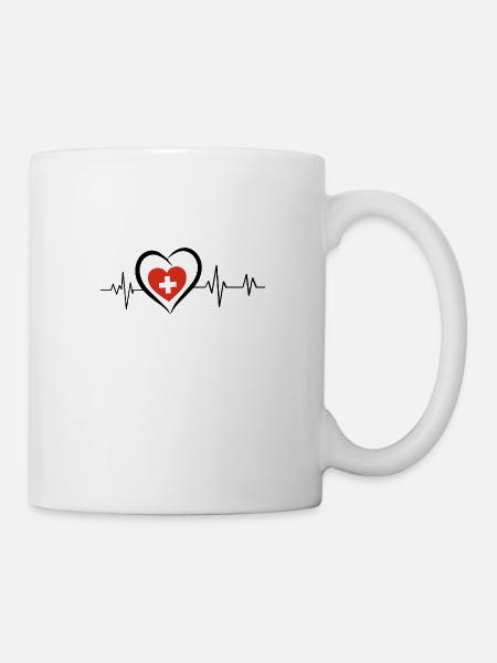 Schweizer Herzschlag - Tasse - Weiß