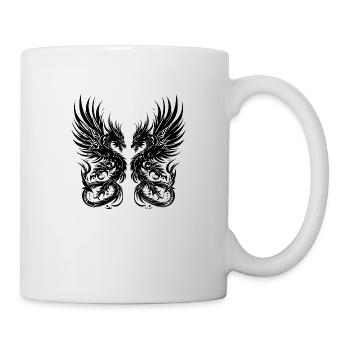 Fantasy Dragon Anime Drachenkopf Mythisch Reptil Magie - Tasse - Weiß - Rechts