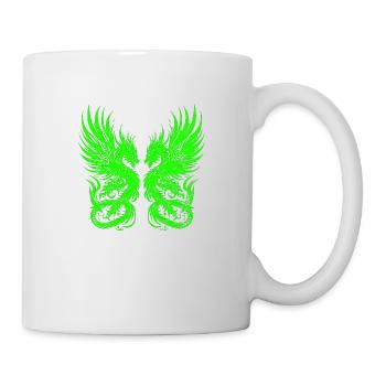 Fantasy Dragon Anime Drachenkopf Mythisch Reptil Magie - Tasse - Weiß - Rechts
