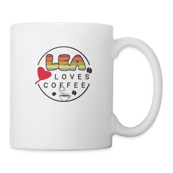 Lea loves coffee lovers - Mug - white - Right