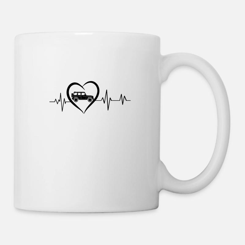 Herzschlag Offroad - Tasse - Weiß