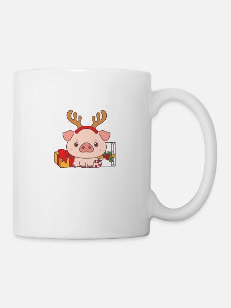 Christmas Piggy - Tasse - Weiß