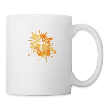 Das Kreuz mit bunten und optimistischen Farben - Tasse - Weiß - Rechts