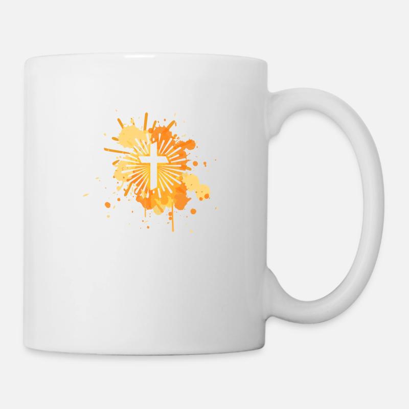 Das Kreuz mit bunten und optimistischen Farben - Tasse - Weiß