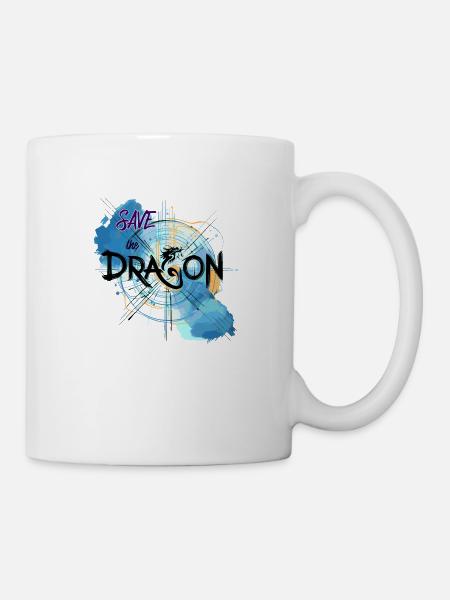 Rette den Drachen - Tasse - Weiß