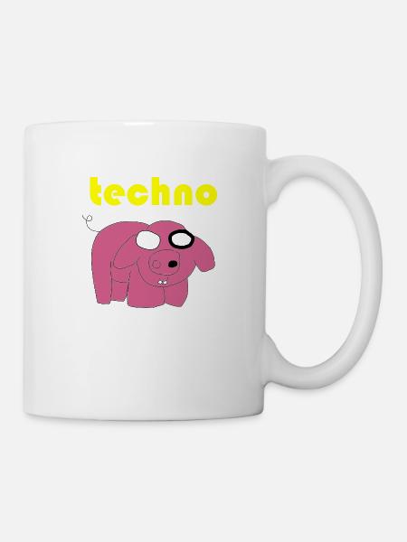 techno sau - Tasse - Weiß