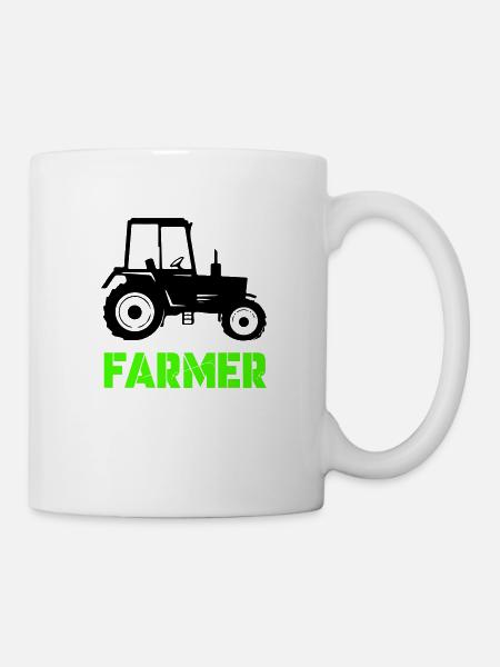 traktor farmer - Tasse - Weiß