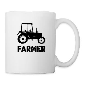traktor farmer - Tasse - Weiß - Rechts