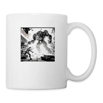 Roboter-Kampf-Comic - Tasse - Weiß - Rechts