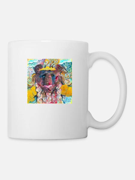 Kriegerischer Löwe - Tasse - Weiß