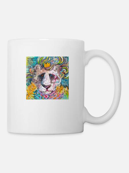 Löwe zerschmettern - Tasse - Weiß