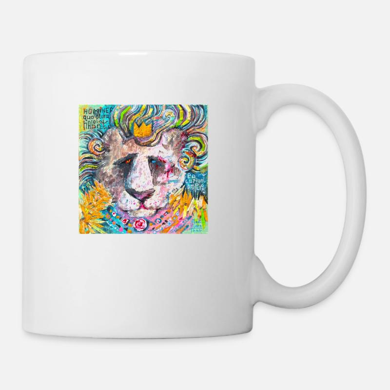 Löwe zerschmettern - Tasse - Weiß