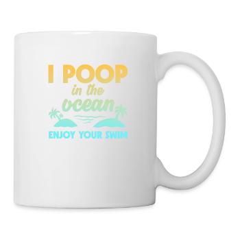 Je fais caca dans l’océan Profitez de votre baignade 2 - Mug blanc - blanc - Droite