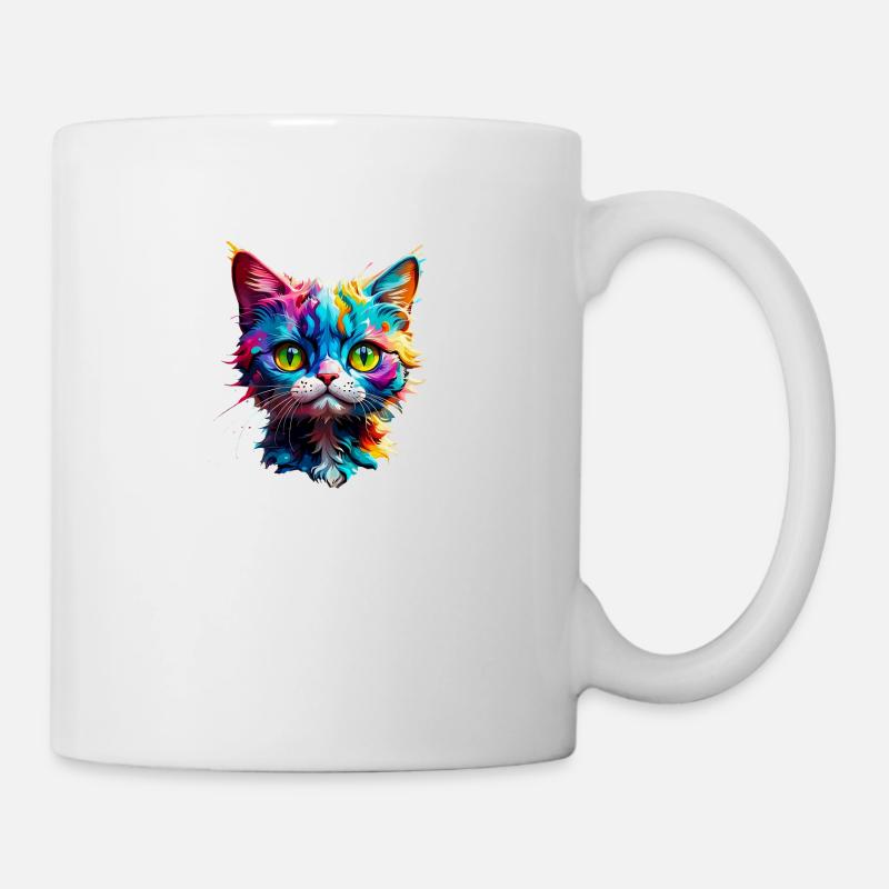 Vorsicht Katze - Tasse - Weiß