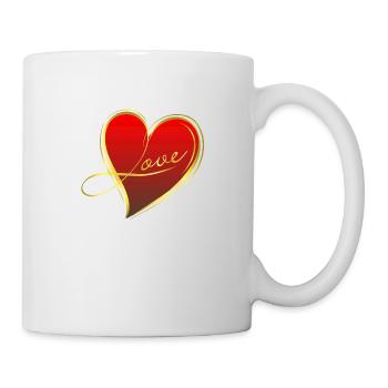 rotes Herz - Tasse - Weiß - Rechts