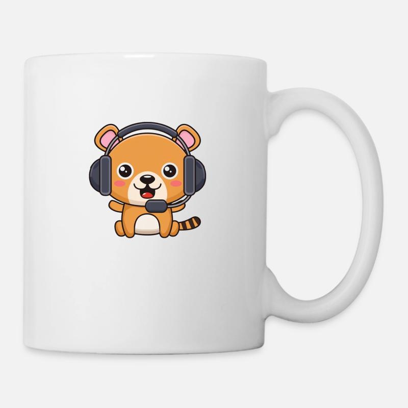 Bear with headset - Mug - white