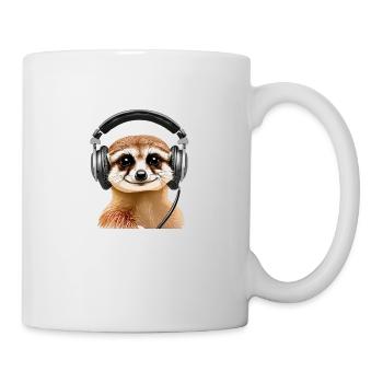 Erdmännchen mit Headset (realistisch) - Tasse - Weiß - Rechts