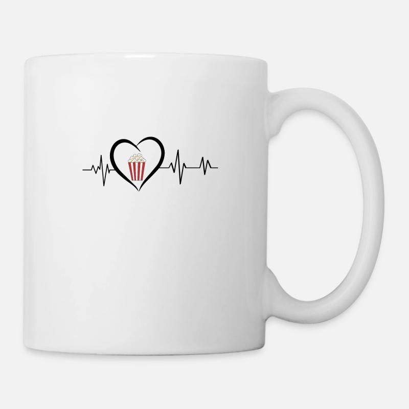battement de cœur popcorn - Mug blanc - blanc