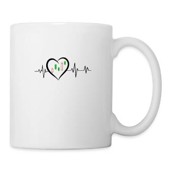 battement de cœur boursier - Mug blanc - blanc - Droite