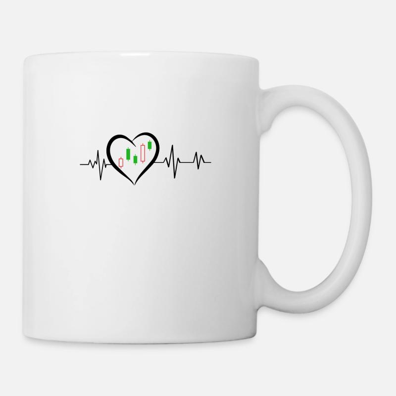 Herzschlag an der Börse - Tasse - Weiß