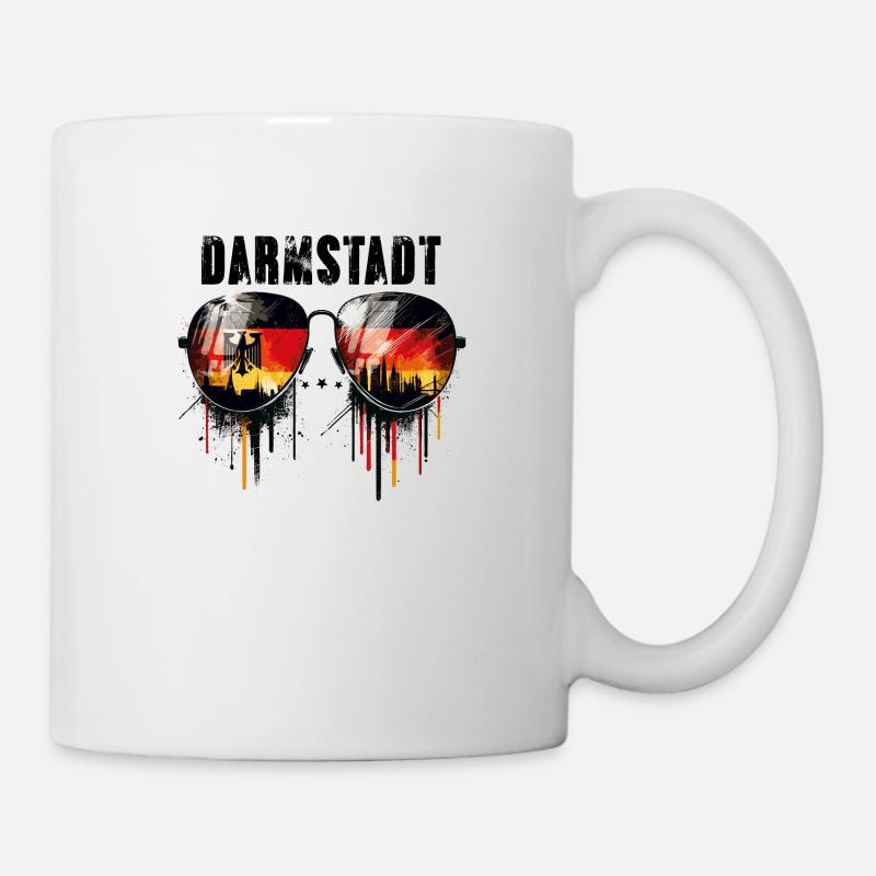 Lunettes de soleil Darmstadt Design avec drapeau allemand - Mug blanc - blanc