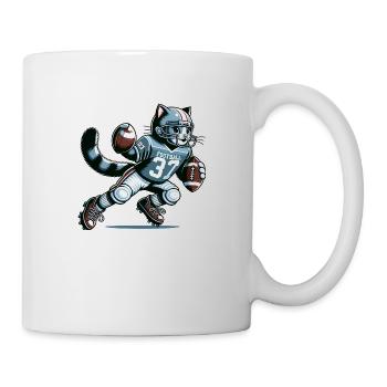 Cute American Football Player Cat - Mug - white - Right